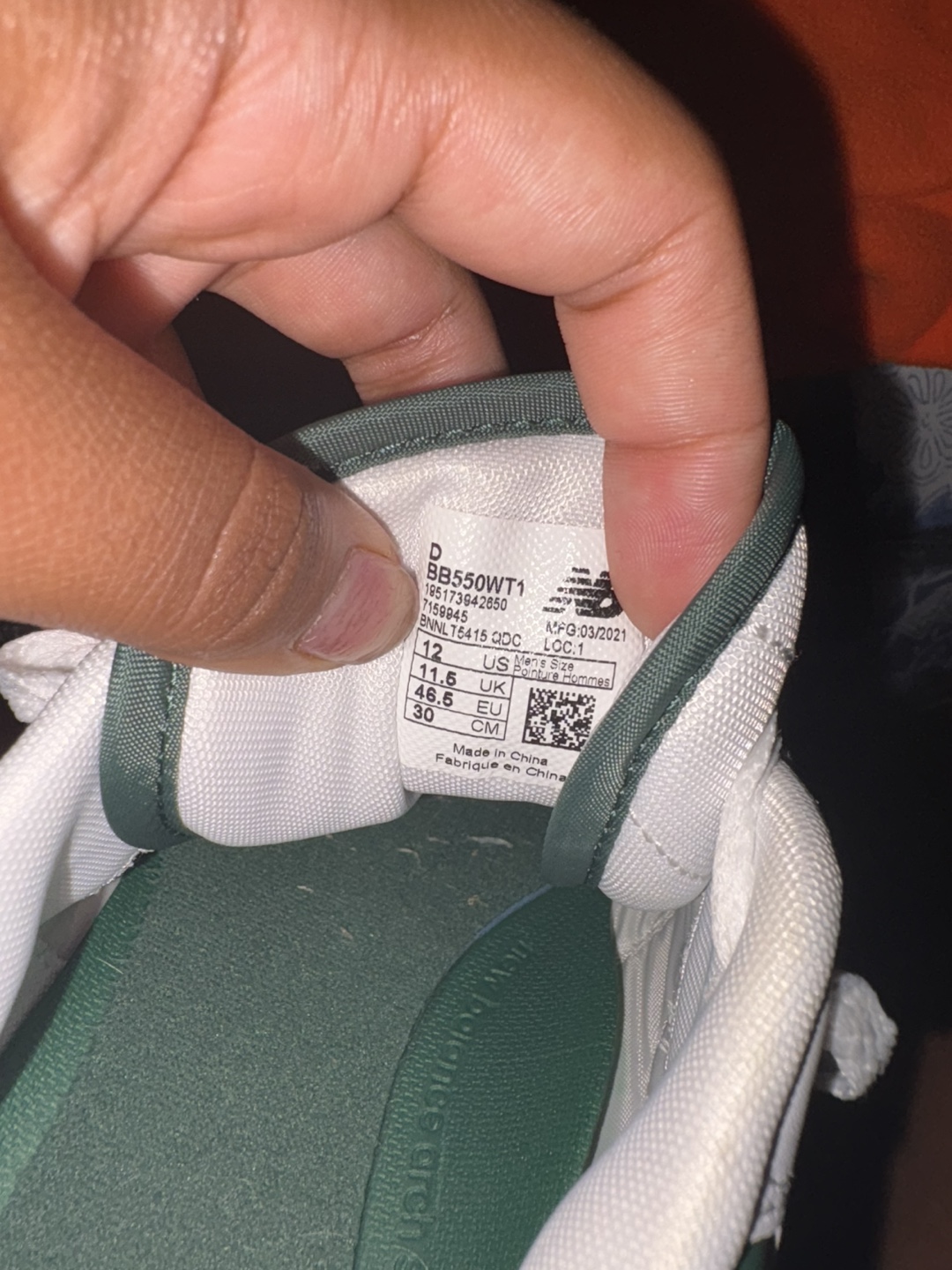 New Balance 550 White/Green US 12 - photo 5
