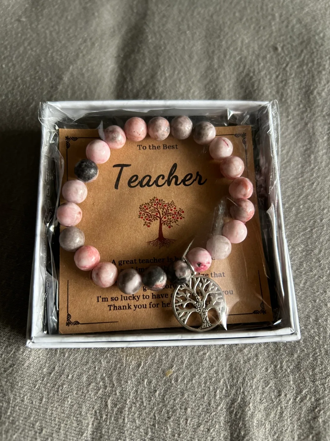 New Teacher Bracelet with Tree Charm image indicator(3)