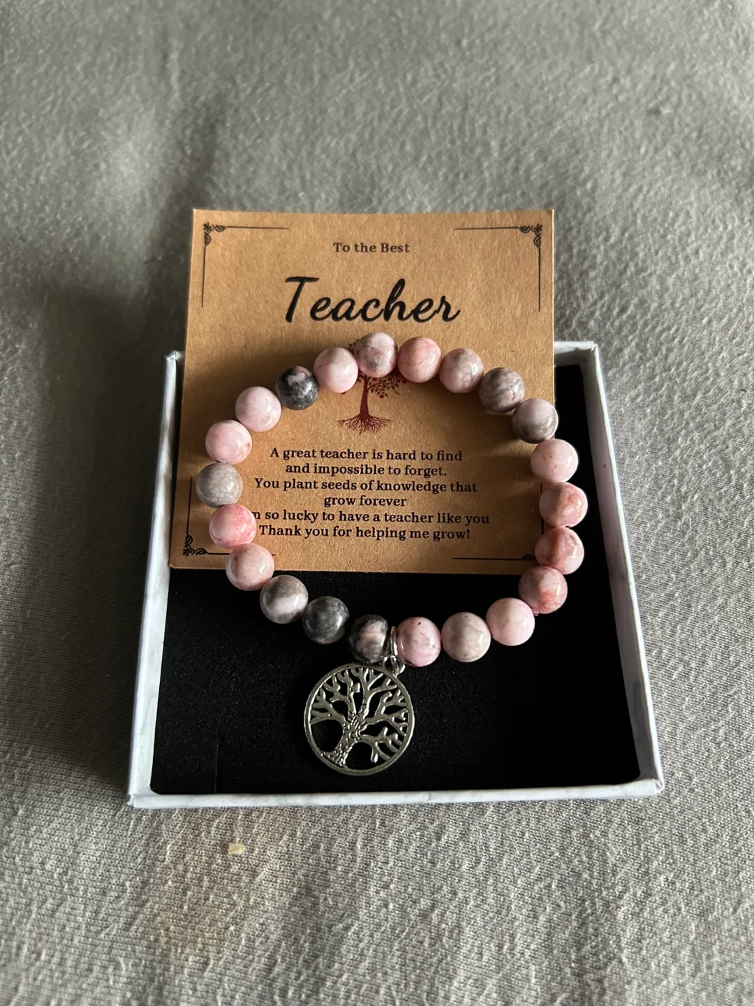 New Teacher Bracelet with Tree Charm thumbnail