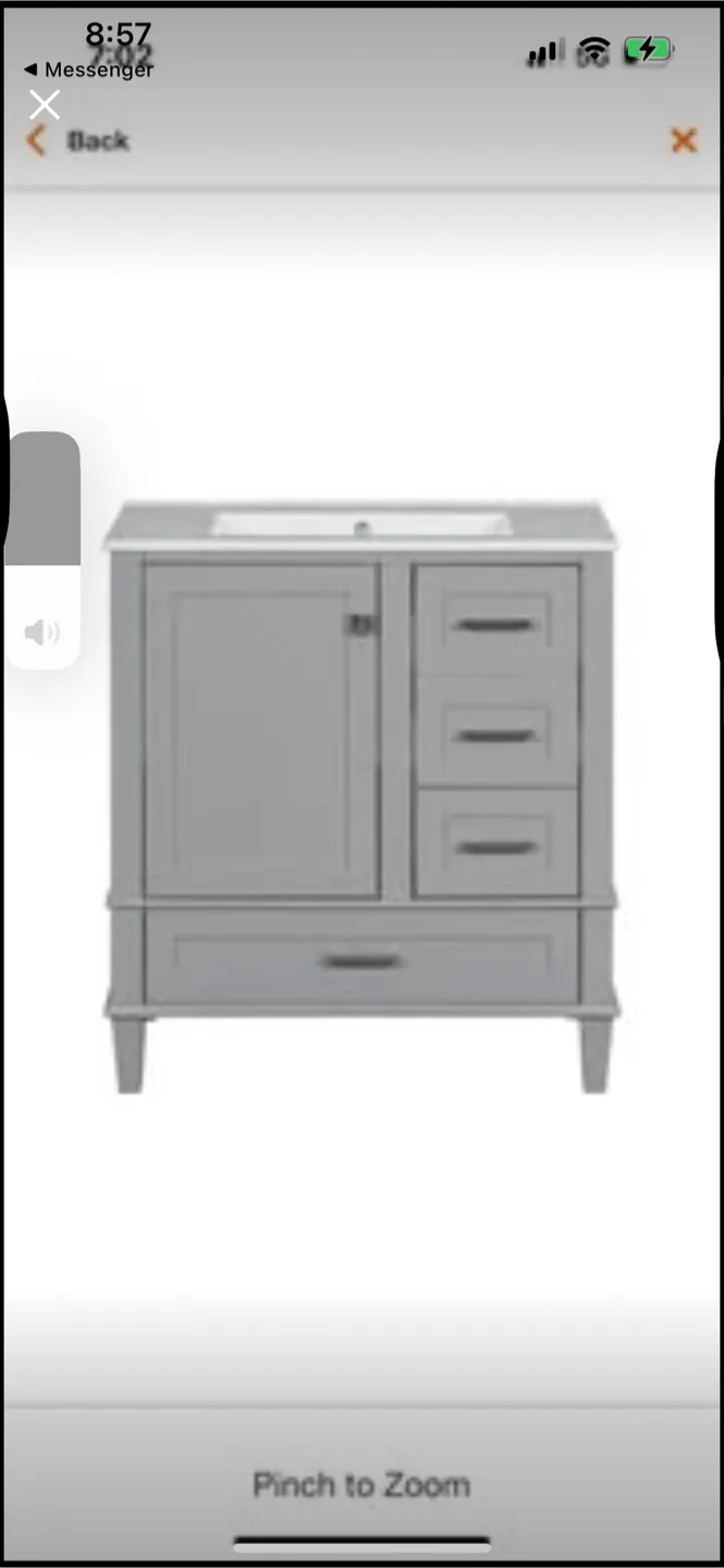 Home Depot Bathroom Vanity with Ceramic Basin thumbnail