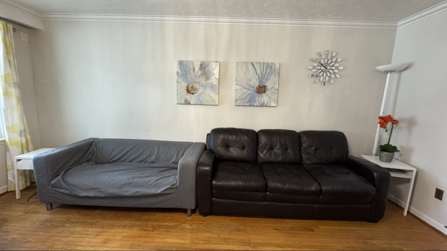 1 Leather 3-Seat Sofa - Brown - photo 2