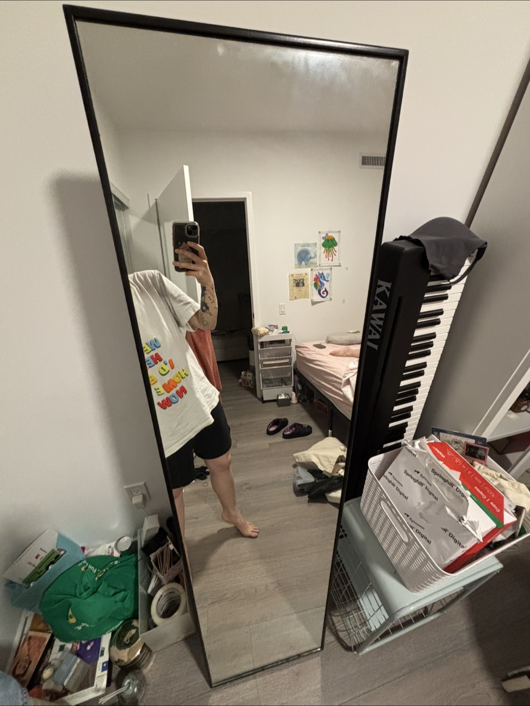Black Framed Standing Mirror
