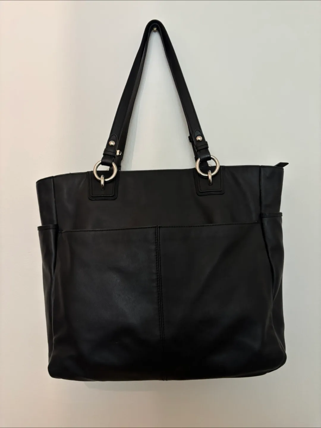 Coach Black Leather Tote Bag image indicator(4)