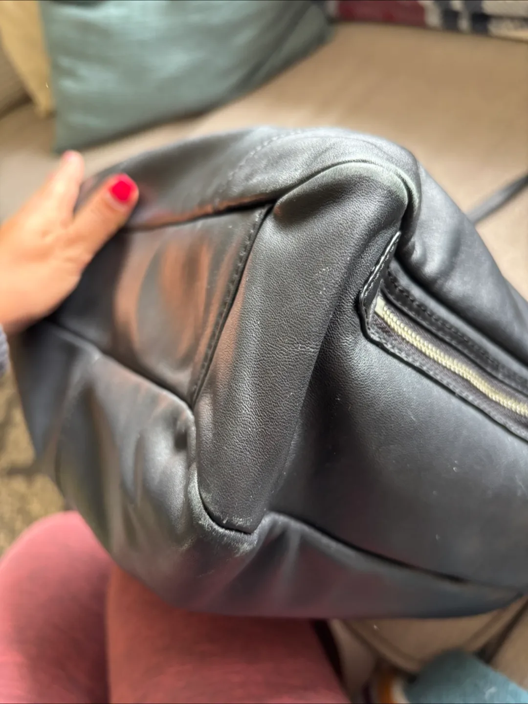 Coach Black Leather Tote Bag image indicator(5)