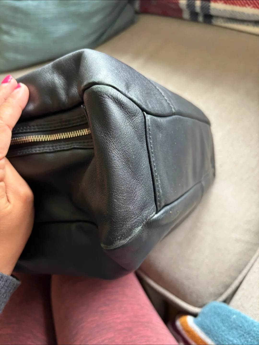 Coach Black Leather Tote Bag image indicator(7)