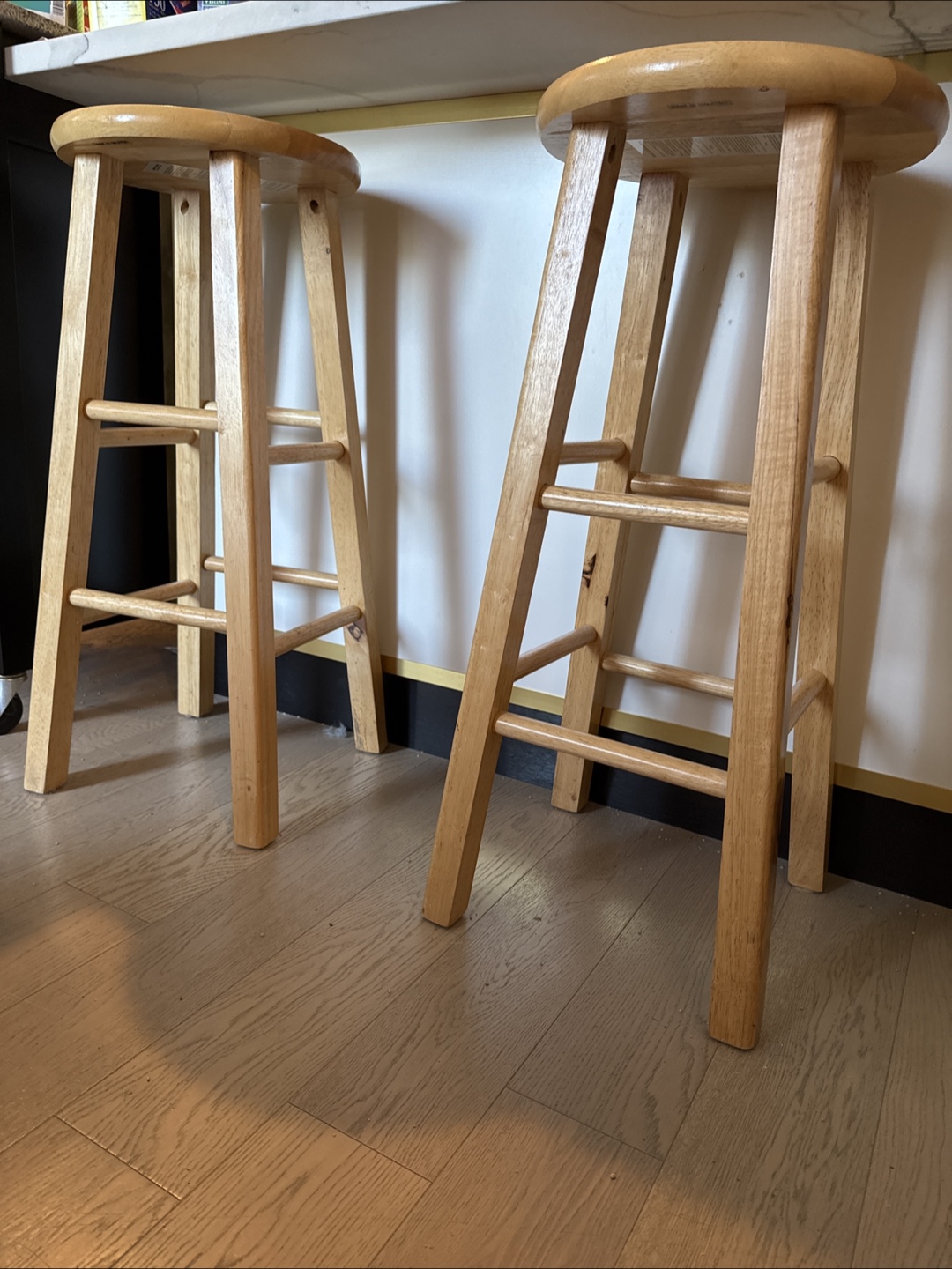 Wooden Bar Stools - Set of 2
