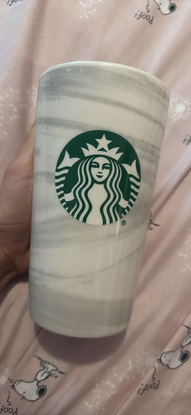 Starbucks White Marble Tumbler thumbnail