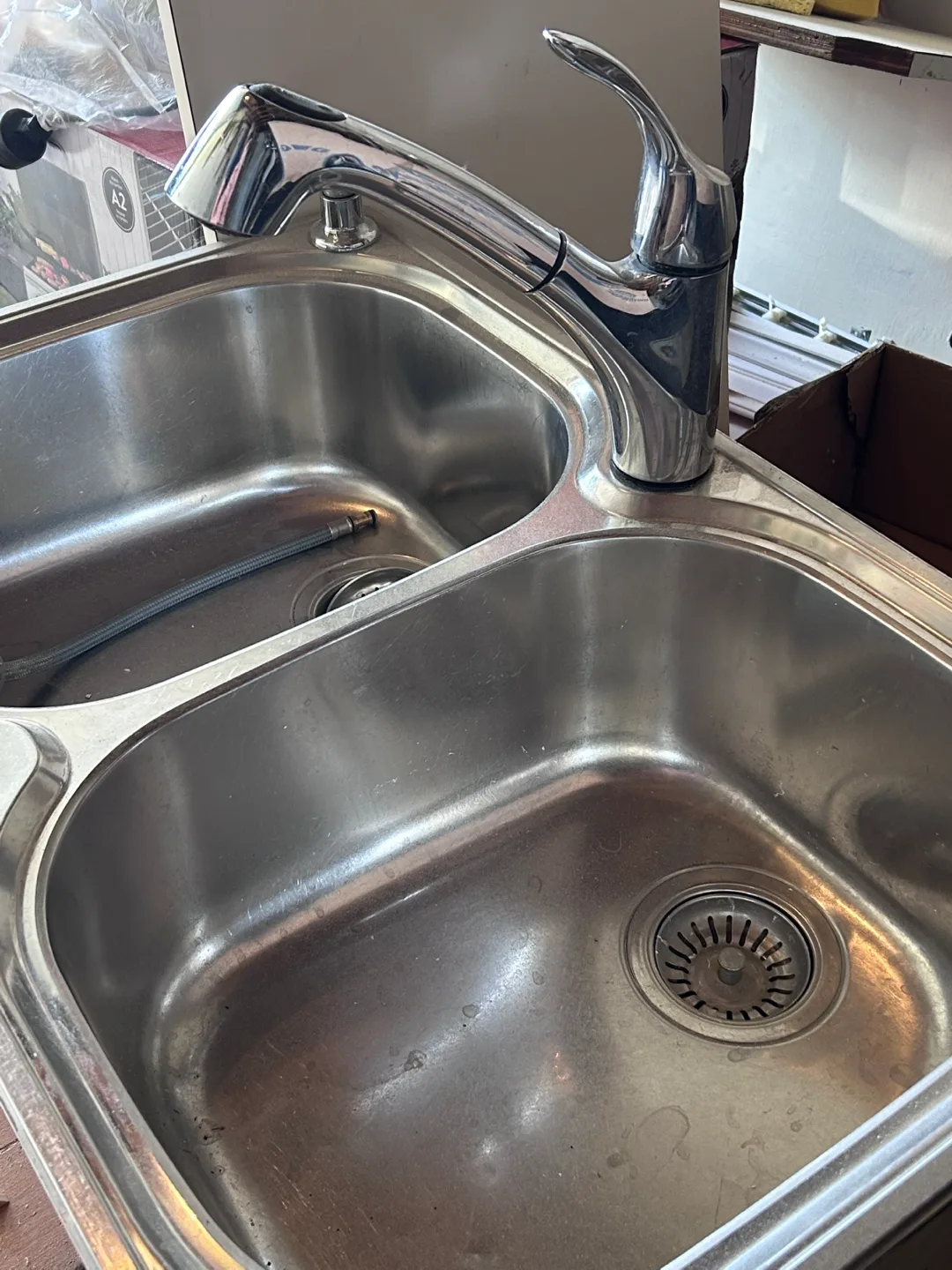 Stainless Steel Double Kitchen Sink with Faucet thumbnail