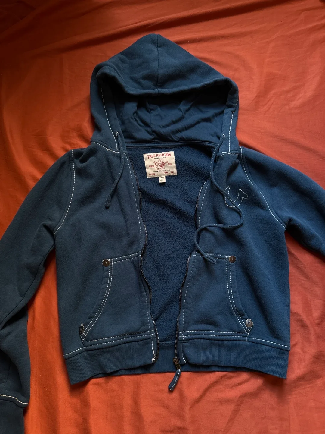 True Religion Blue Hoodie - Size M thumbnail