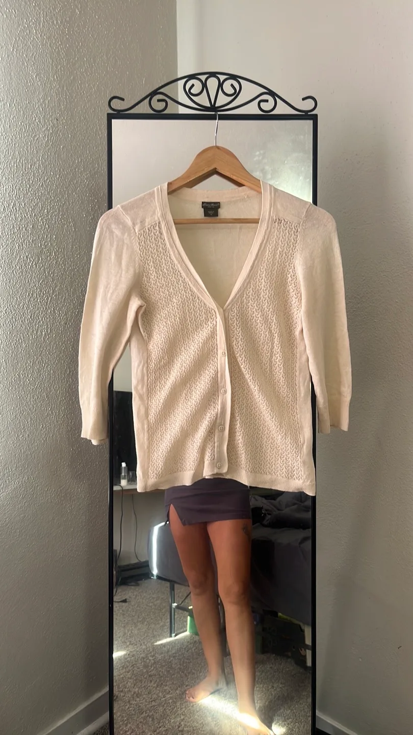 Eddie Bauer Cream Cardigan - Size XS thumbnail