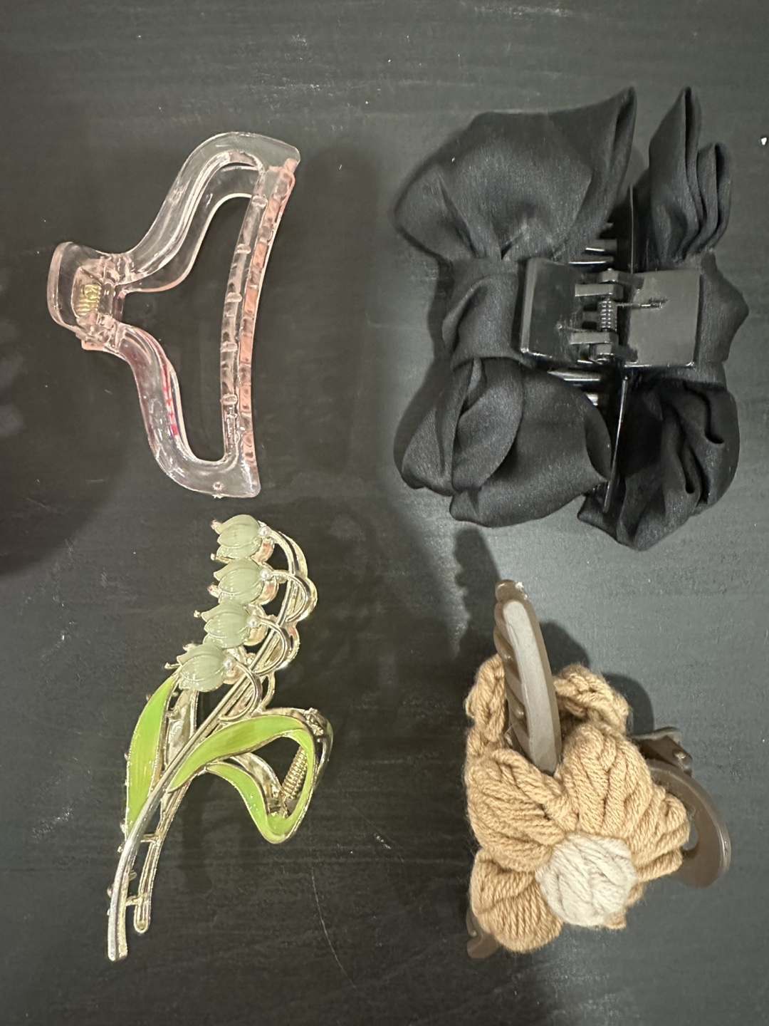 Lot of Hair Claw Clips - Flower, Bow, Lily - all 10