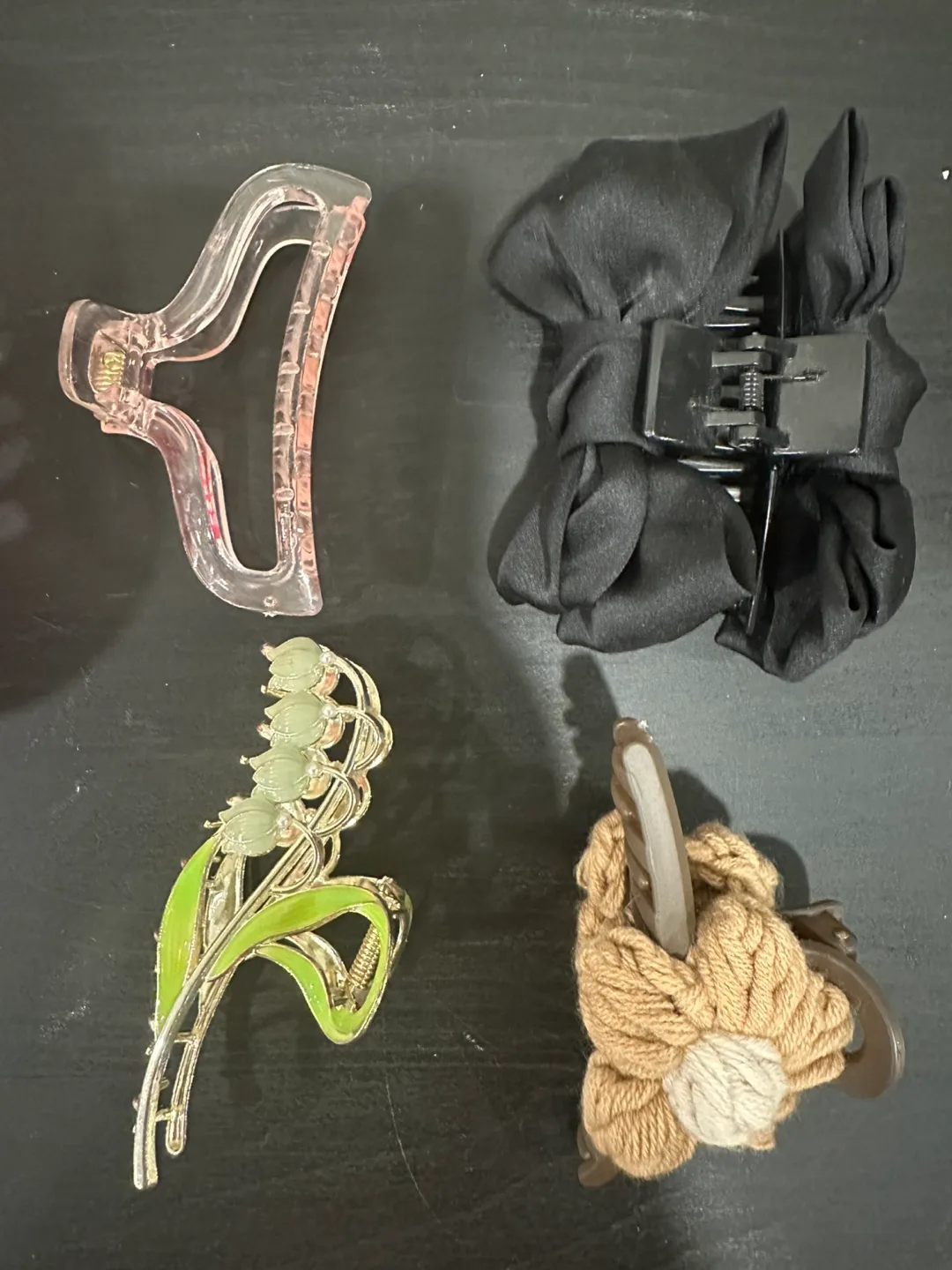 Lot of Hair Claw Clips - Flower, Bow, Lily - all 10 thumbnail