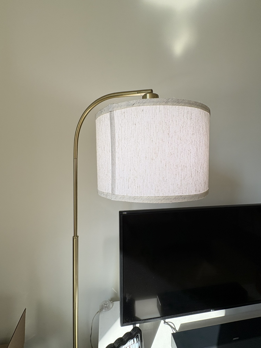 Gold arched floor lamp
