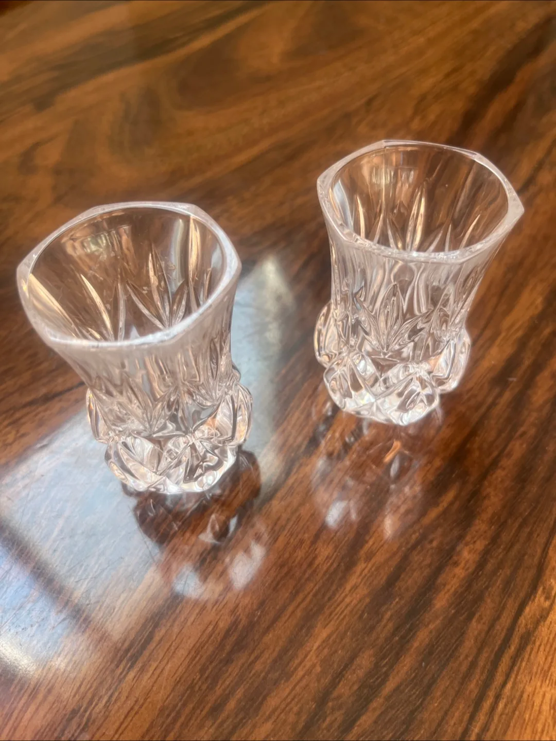 Two Clear Crystal Shot Glasses thumbnail