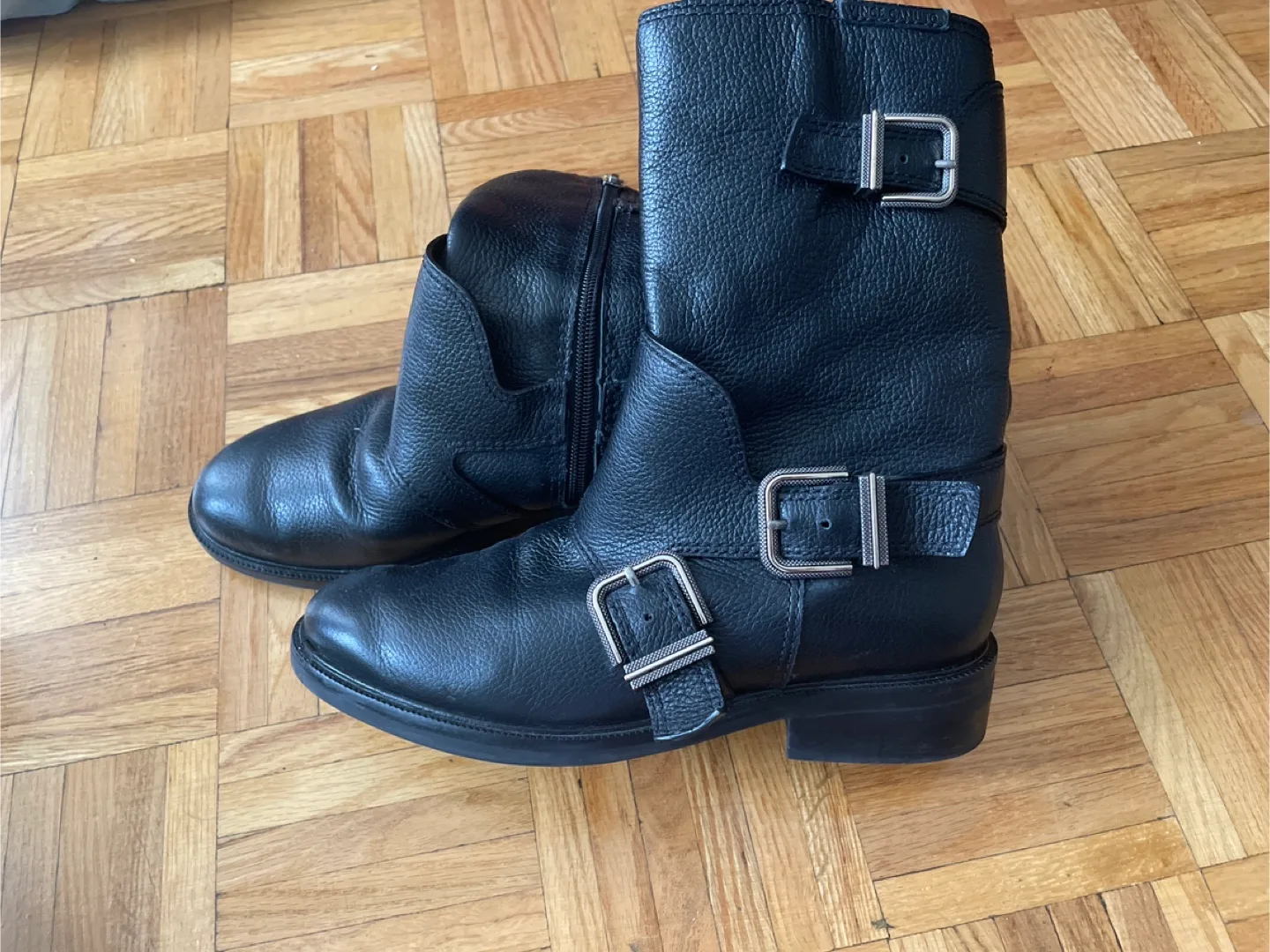 Vince Camuto Black Leather Boots, Size 7 1/2 thumbnail