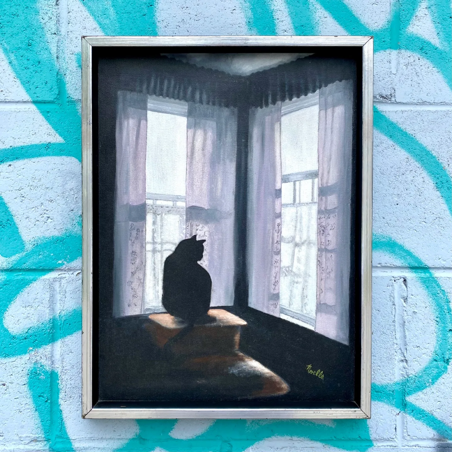 Original Cat in The Window Painting thumbnail