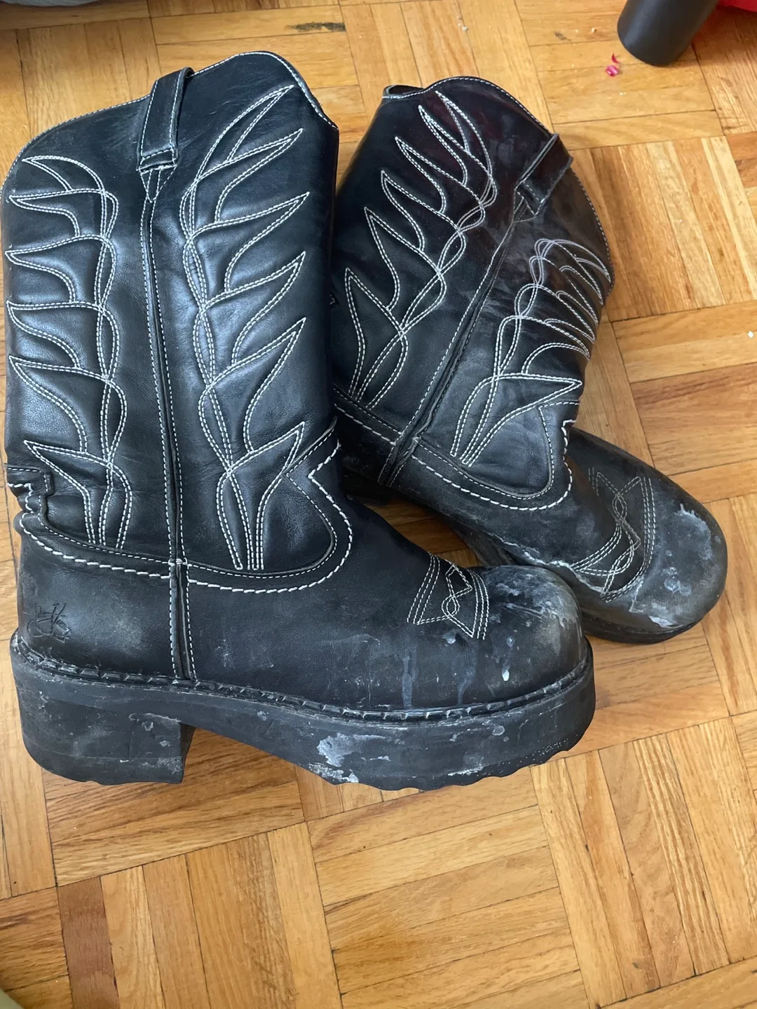 Black Cowboy Boots John fluevog size 7.5 thumbnail