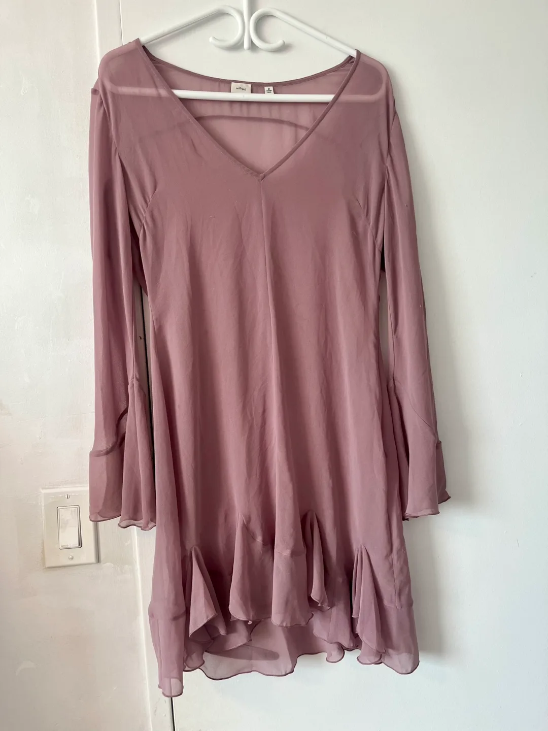 New Sheer Mauve  Wilfred Dress - Size M thumbnail
