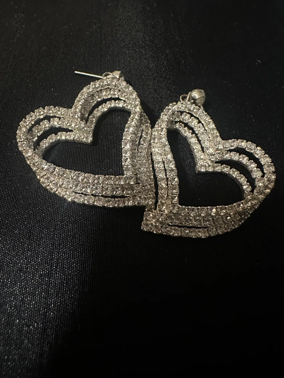 Heart Rhinestone Earrings thumbnail