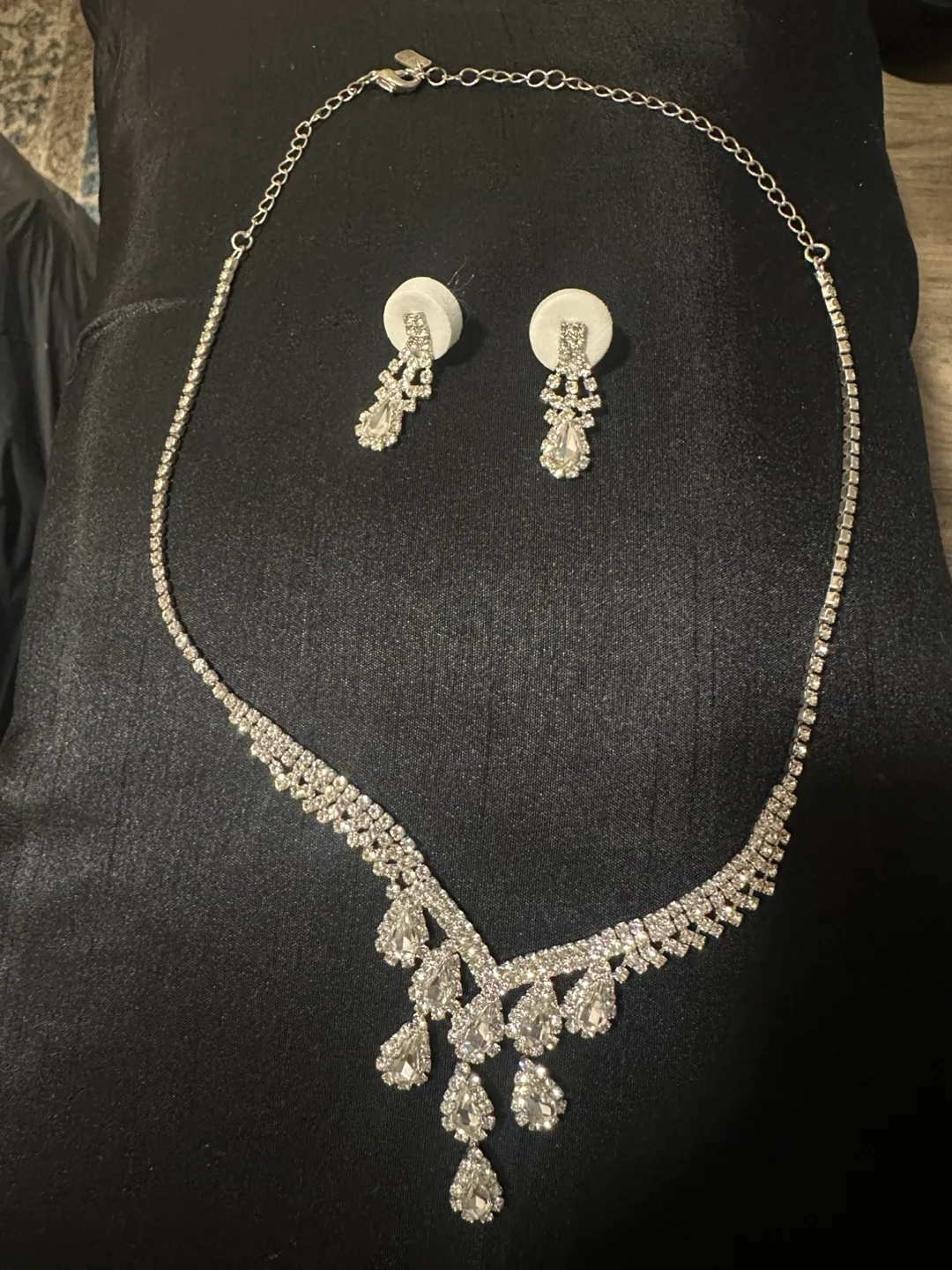 Rhinestone Necklace and Earring Set thumbnail