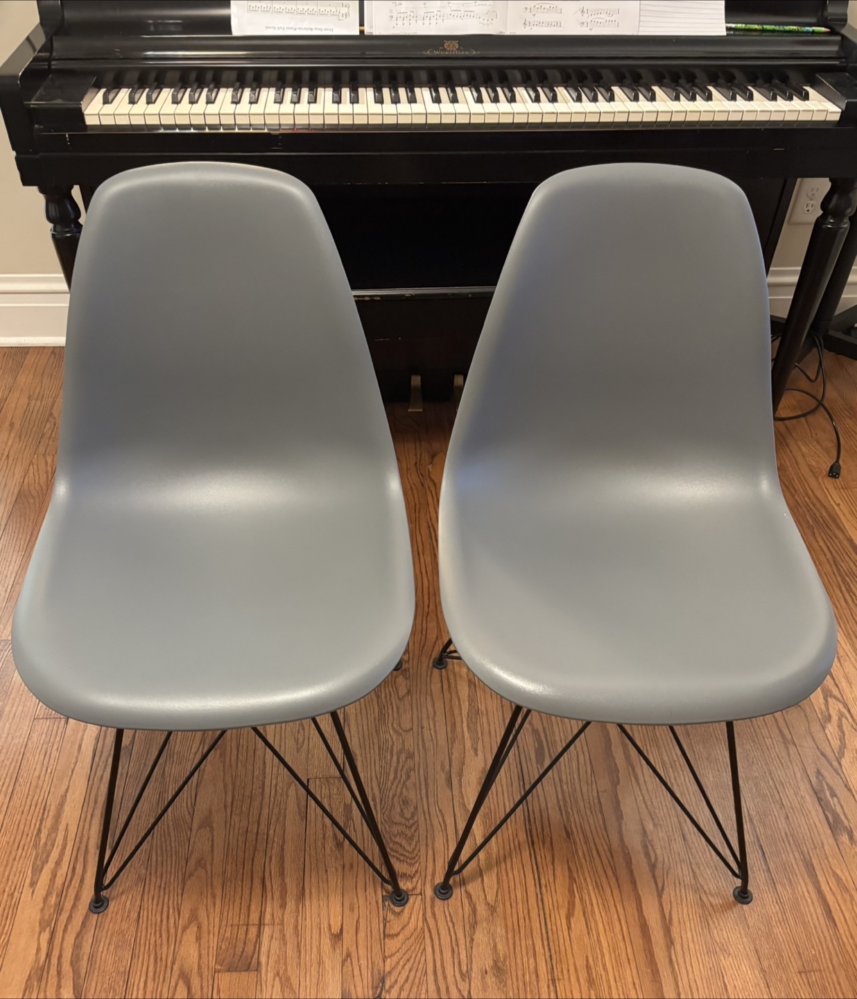 Eames Style Molded Plastic Dining Chairs - Set of 2 - photo 2