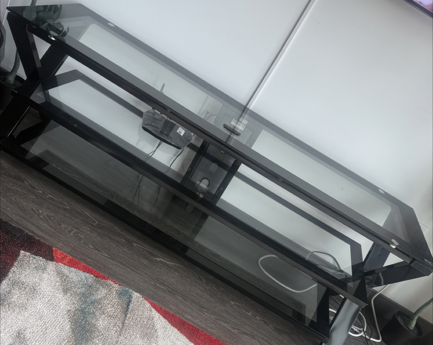 Black Glass TV Stand