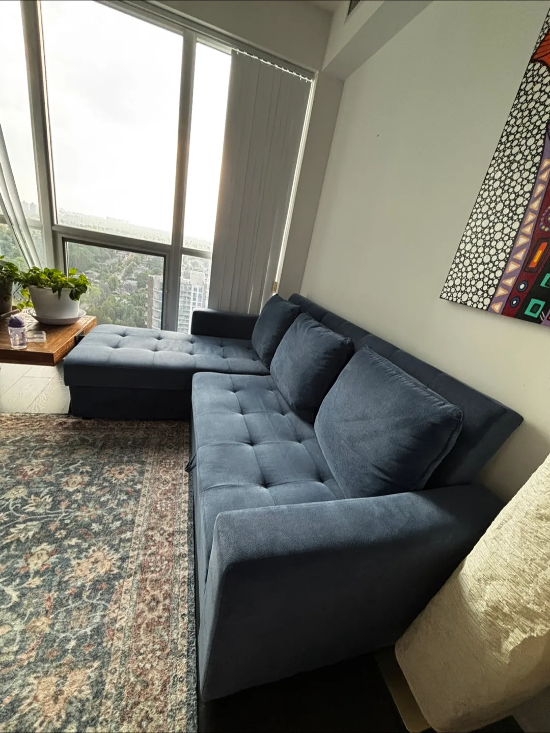 Blue Sectional Sofa with Storage thumbnail