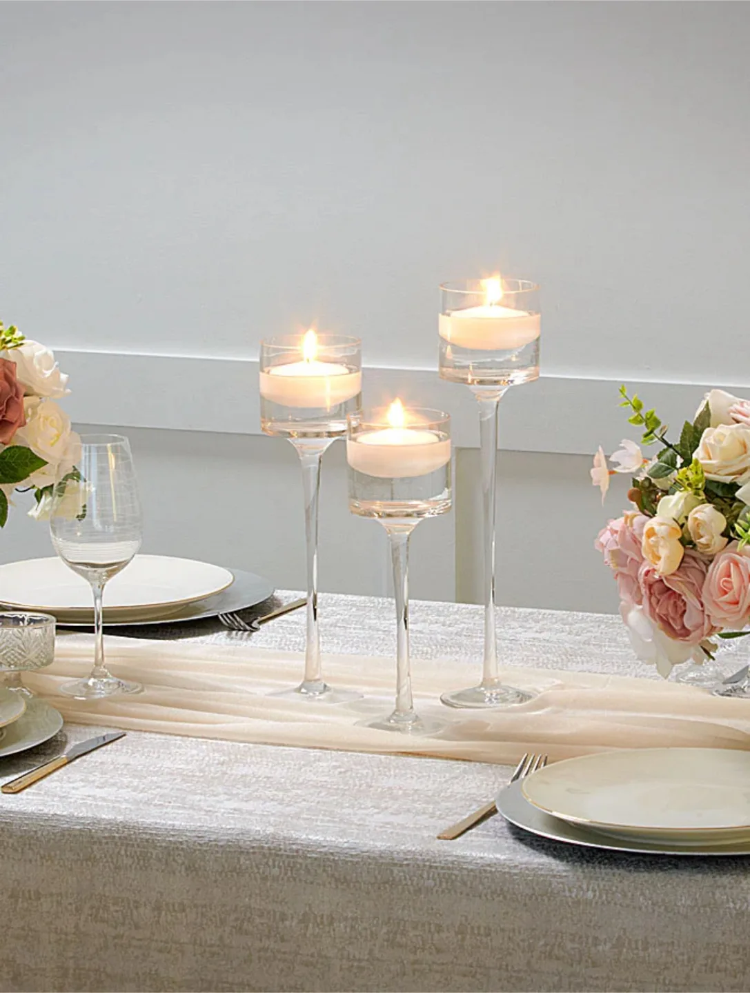 Yummi Monet Stem Floating Candle Glass Holder Set thumbnail