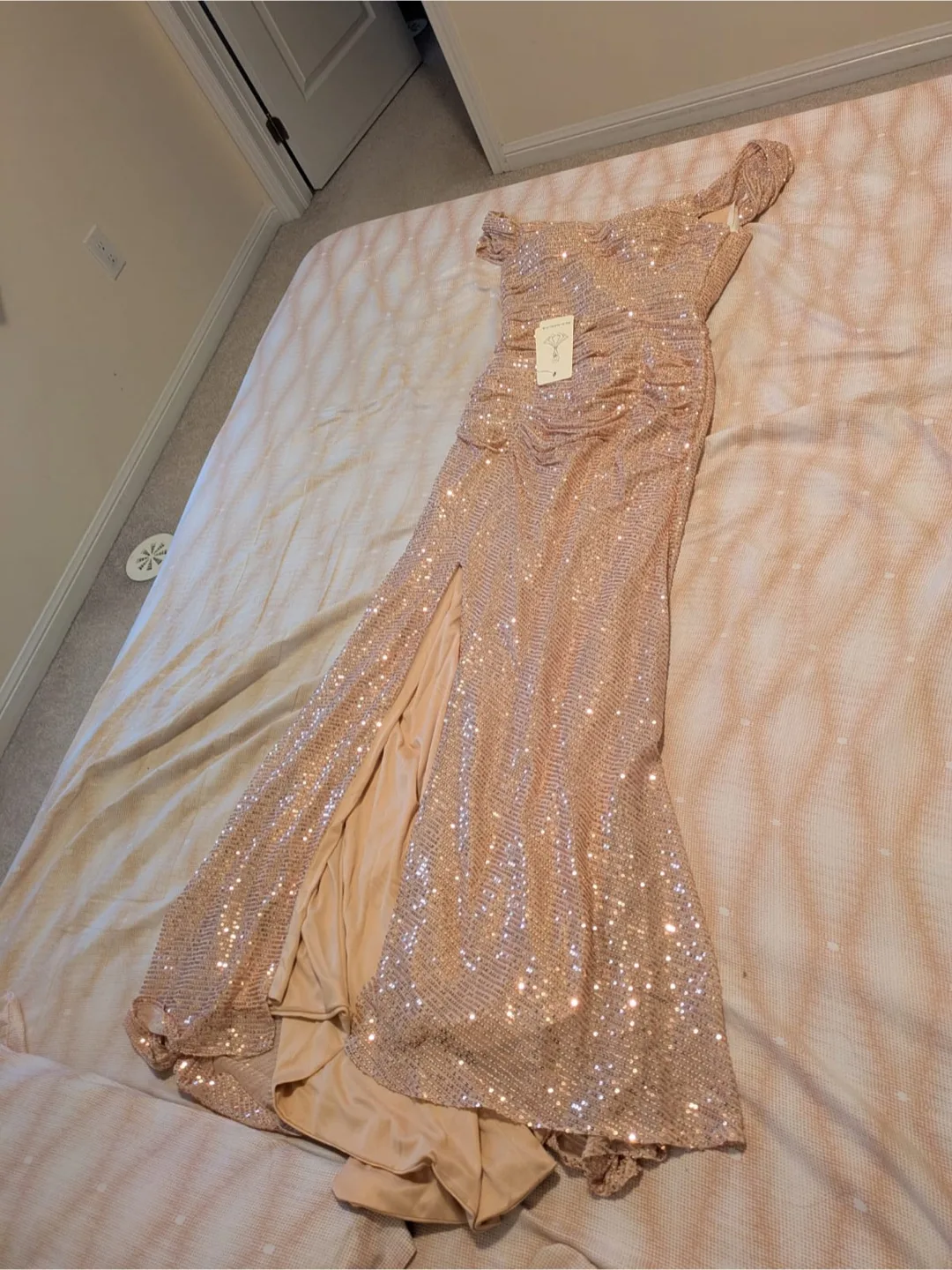 Lulus Rose Gold Sequin Gown thumbnail