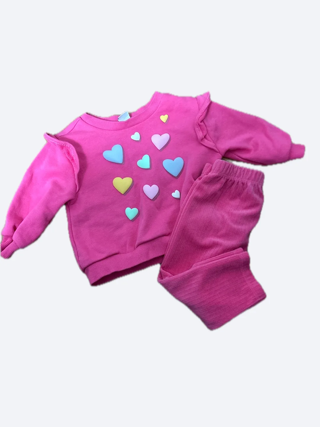 Pink Heart Print Kids' Outfit thumbnail