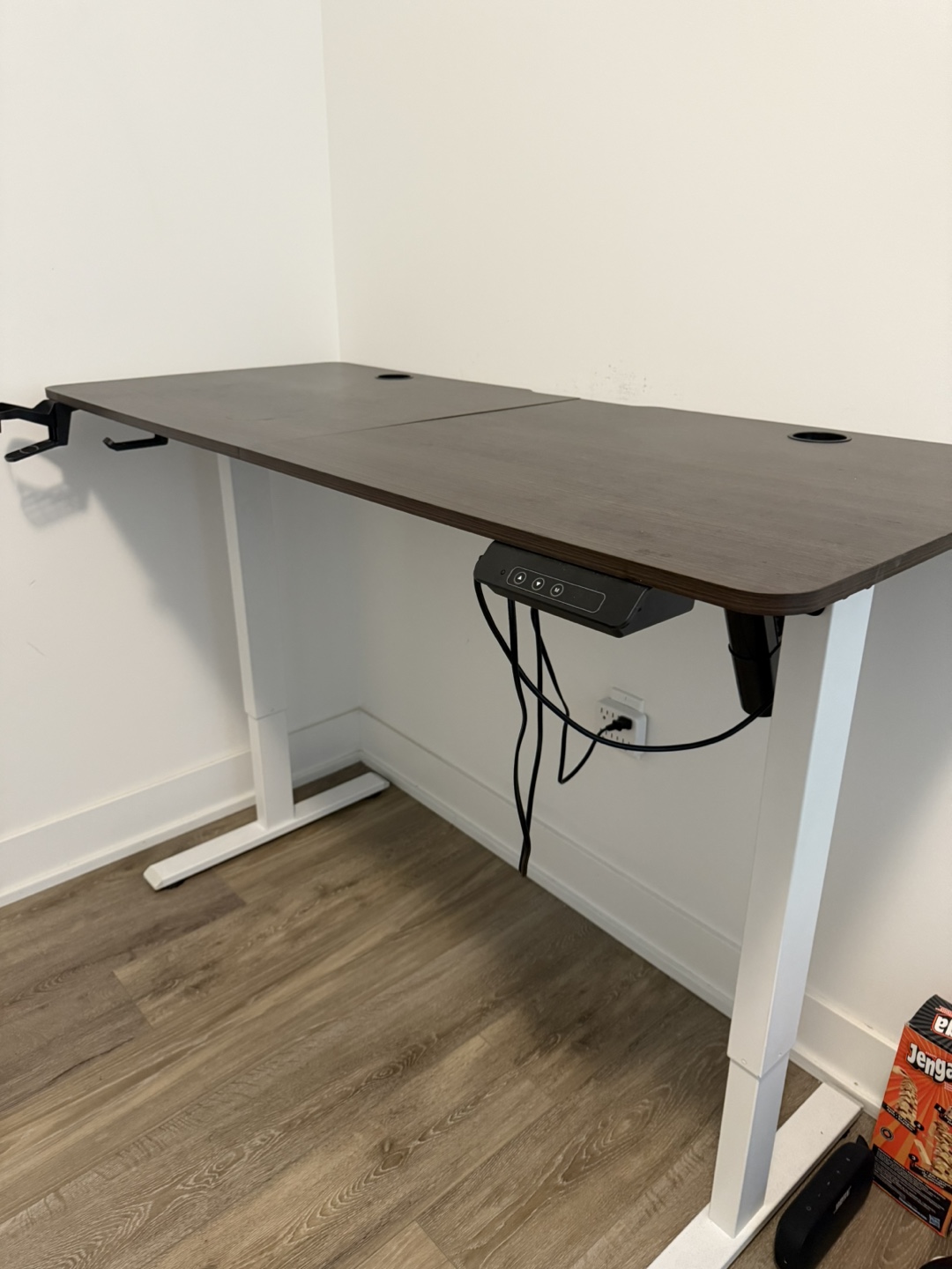 Electric Standing Desk - Dark Wood