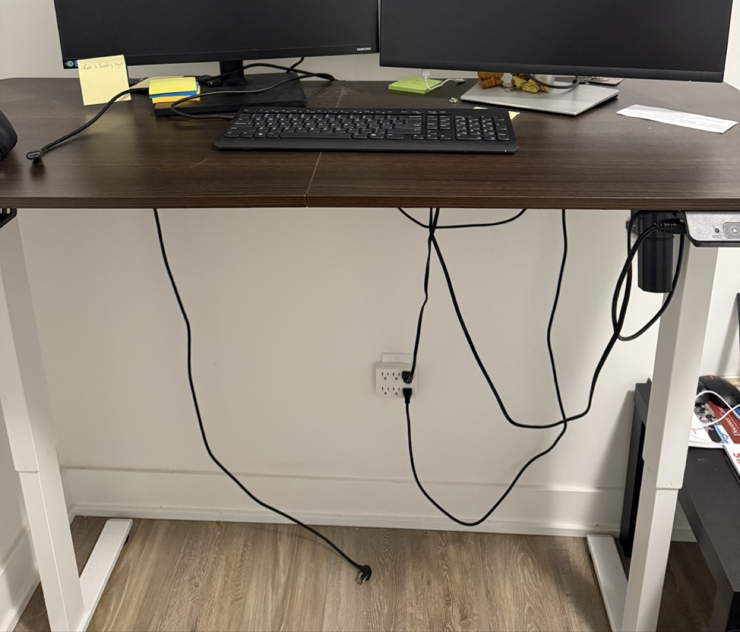 Electric Standing Desk - Dark Wood - photo 3