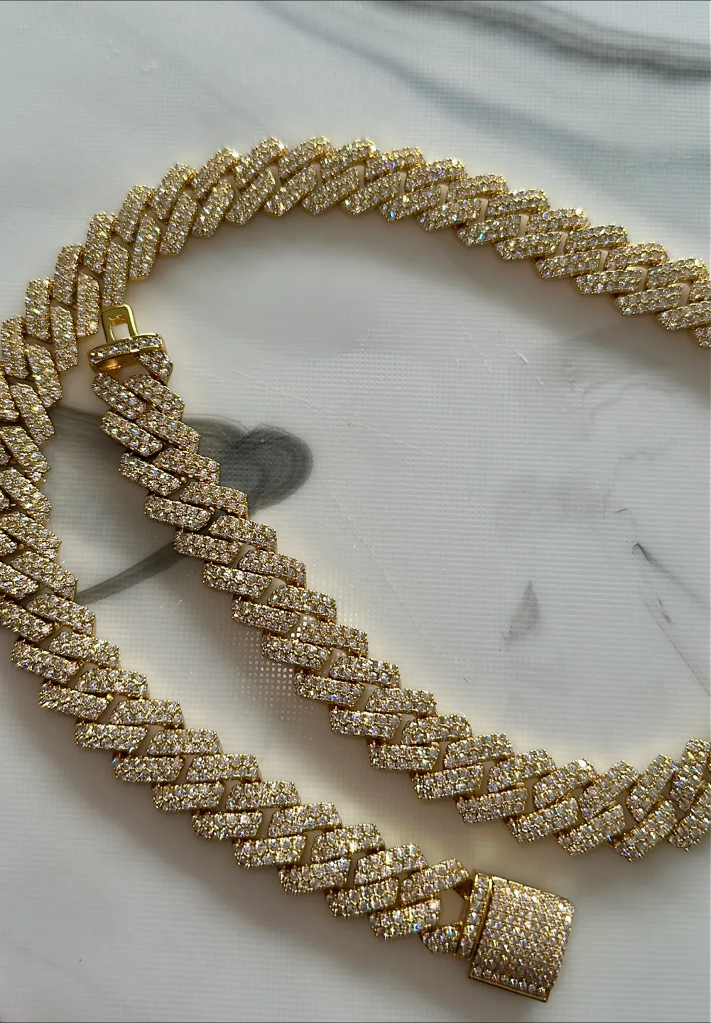 5 MM Cuban link chain , set with Natural Zircons thumbnail