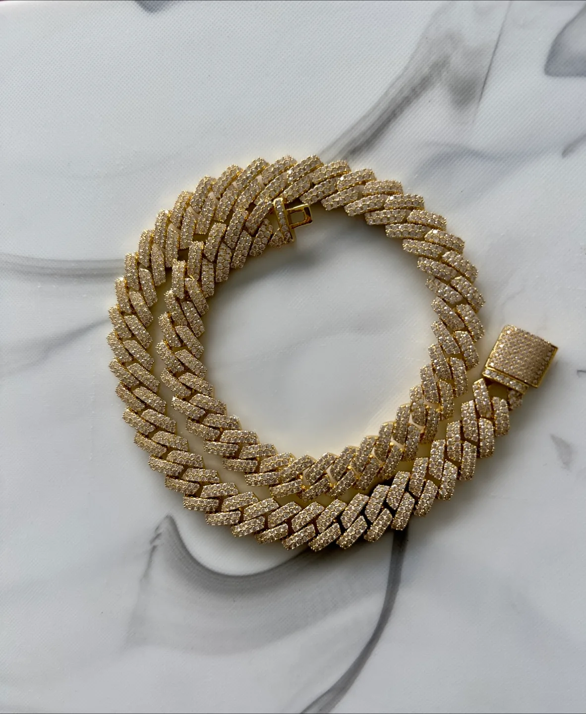 5 MM Cuban link chain , set with Natural Zircons image indicator(2)
