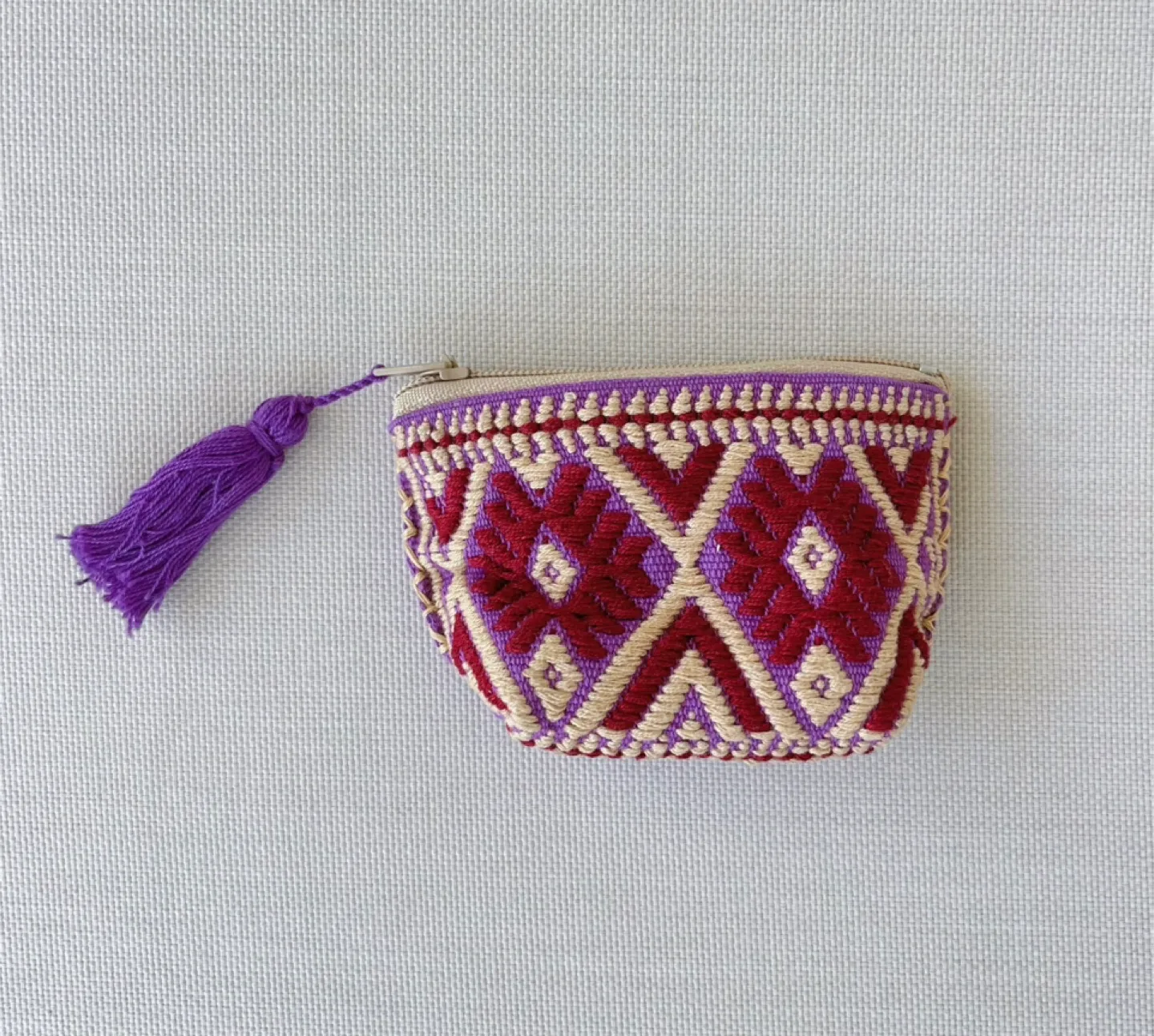 Brand New Handmade Purple Coin Purse with Tassel thumbnail