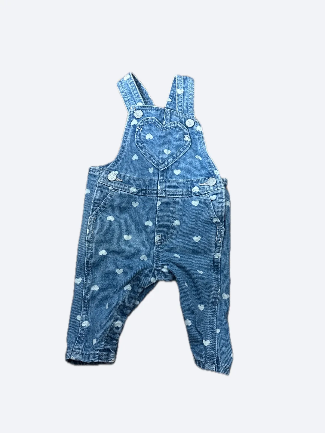 Denim Overalls with Heart Print thumbnail