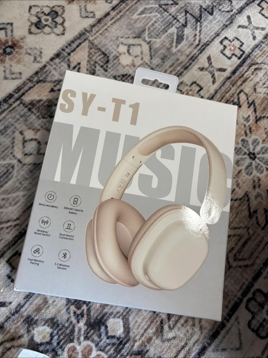 SY-T1 Music Headphones - Cream thumbnail