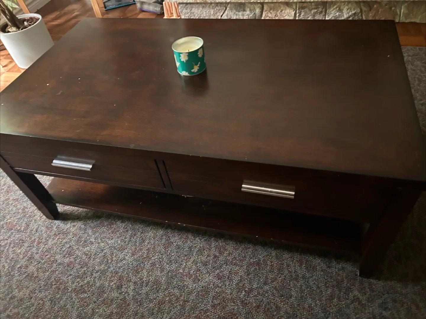 Dark Brown Wood Coffee Table thumbnail