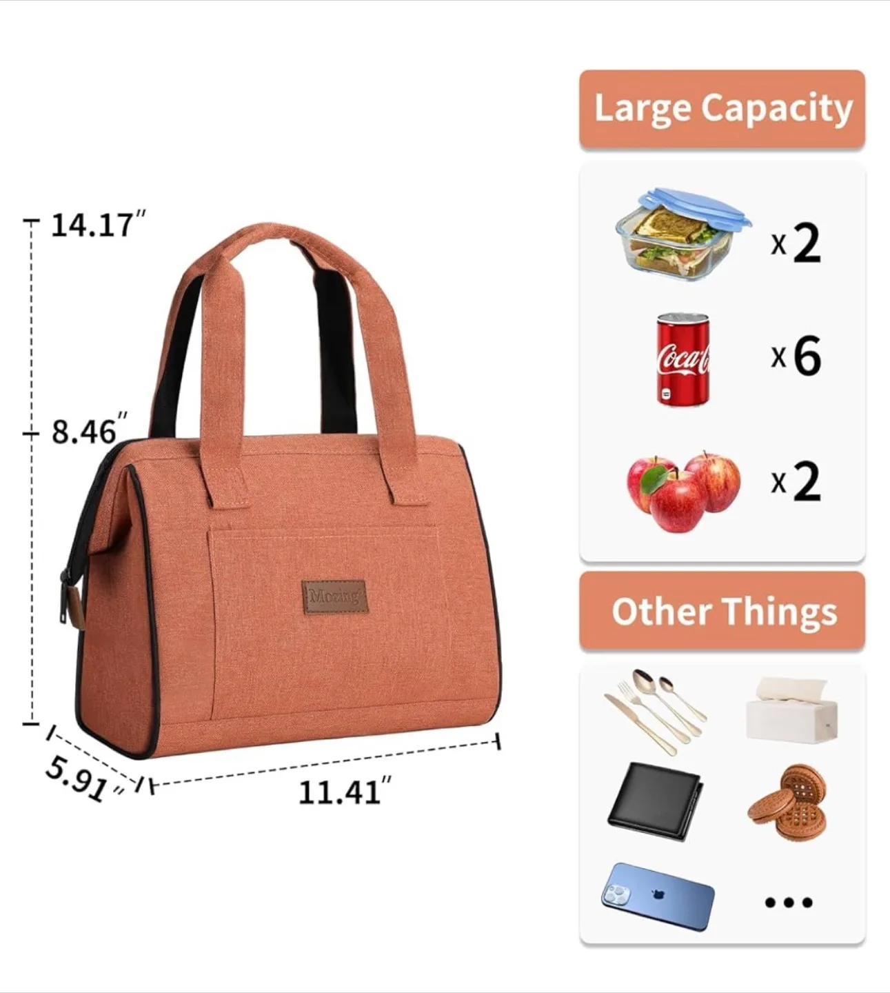 Mozing Insulated Lunch Bag - Orange image indicator(4)