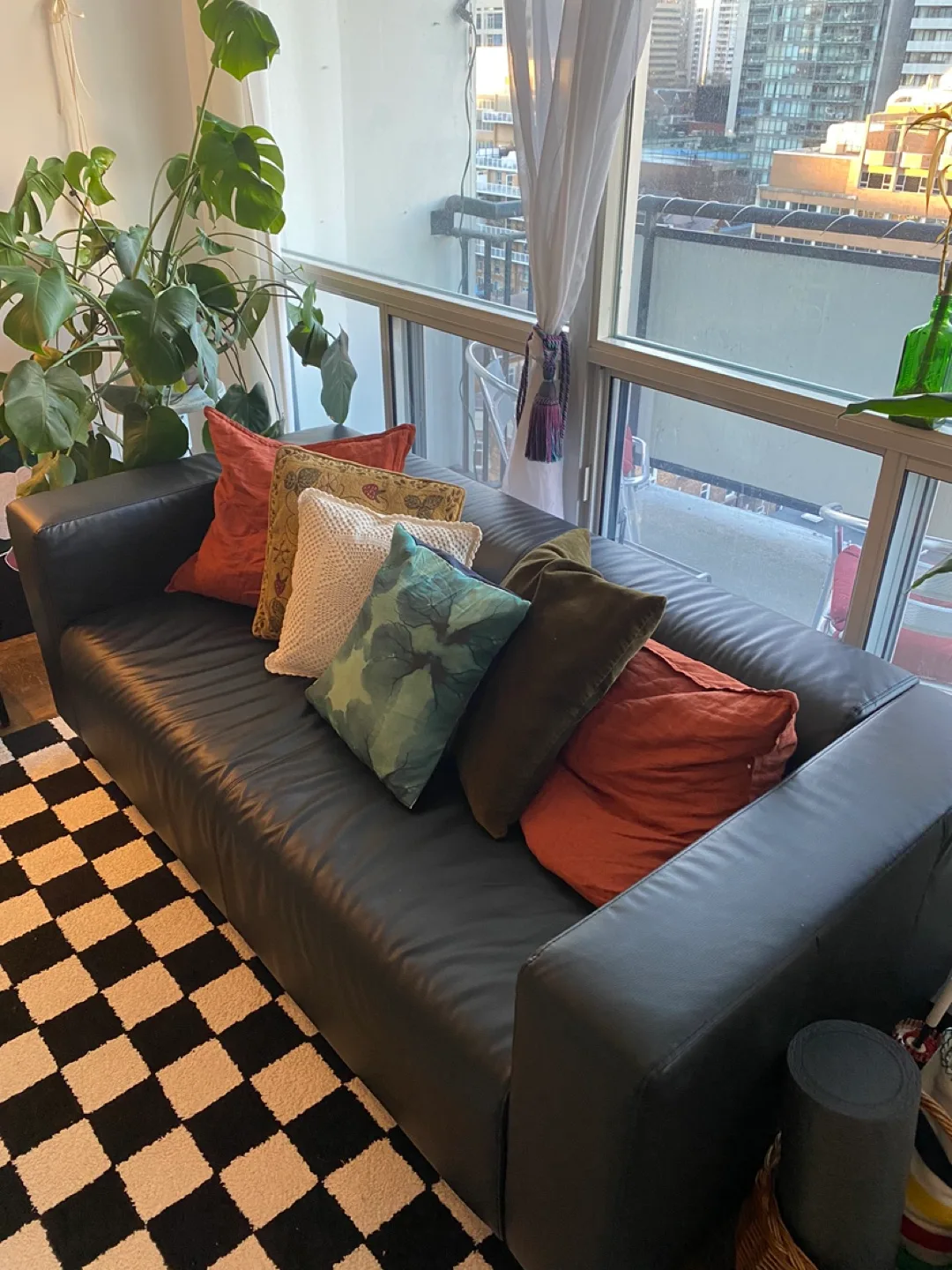 IKEA KLIPPAN COUCH - Black FAUX Leather thumbnail