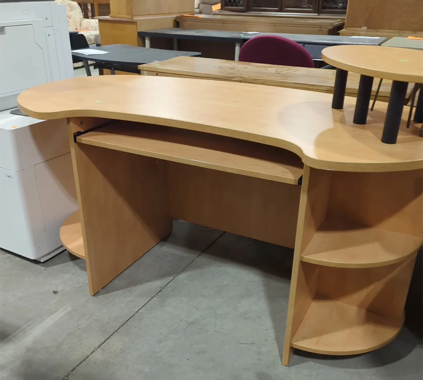 Wooden Computer Desk with Shelves thumbnail