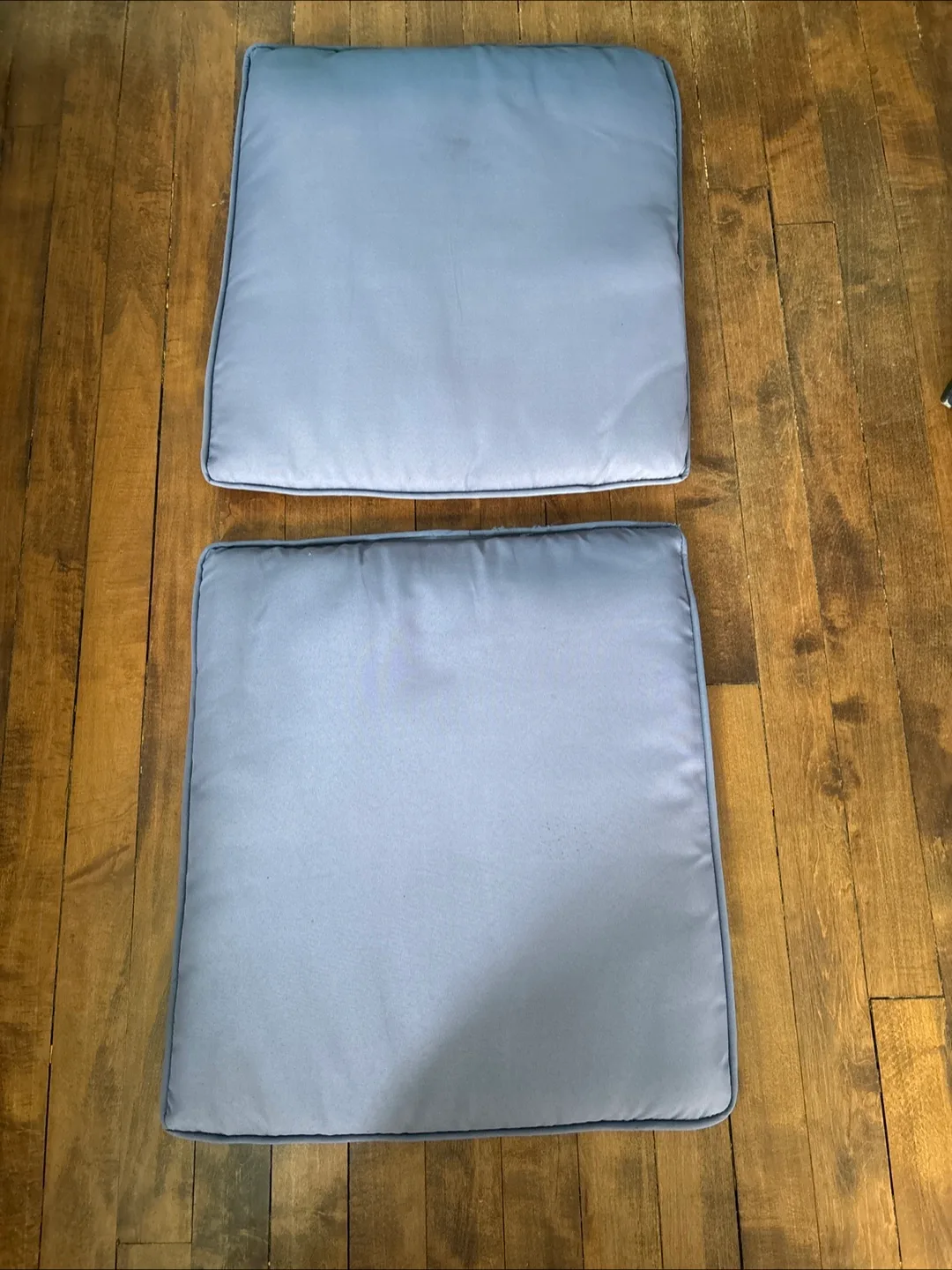 Two Blue Outdoor Chair Cushions thumbnail