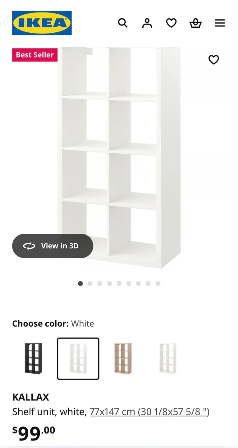 IKEA Kallax White Shelf Unit image indicator(9)