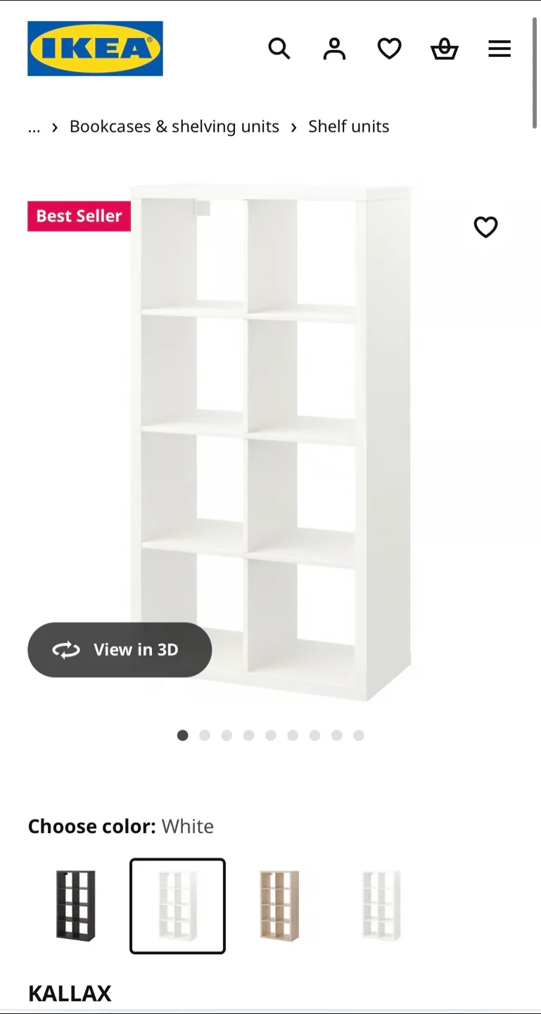 IKEA Kallax White Shelf Unit image indicator(8)
