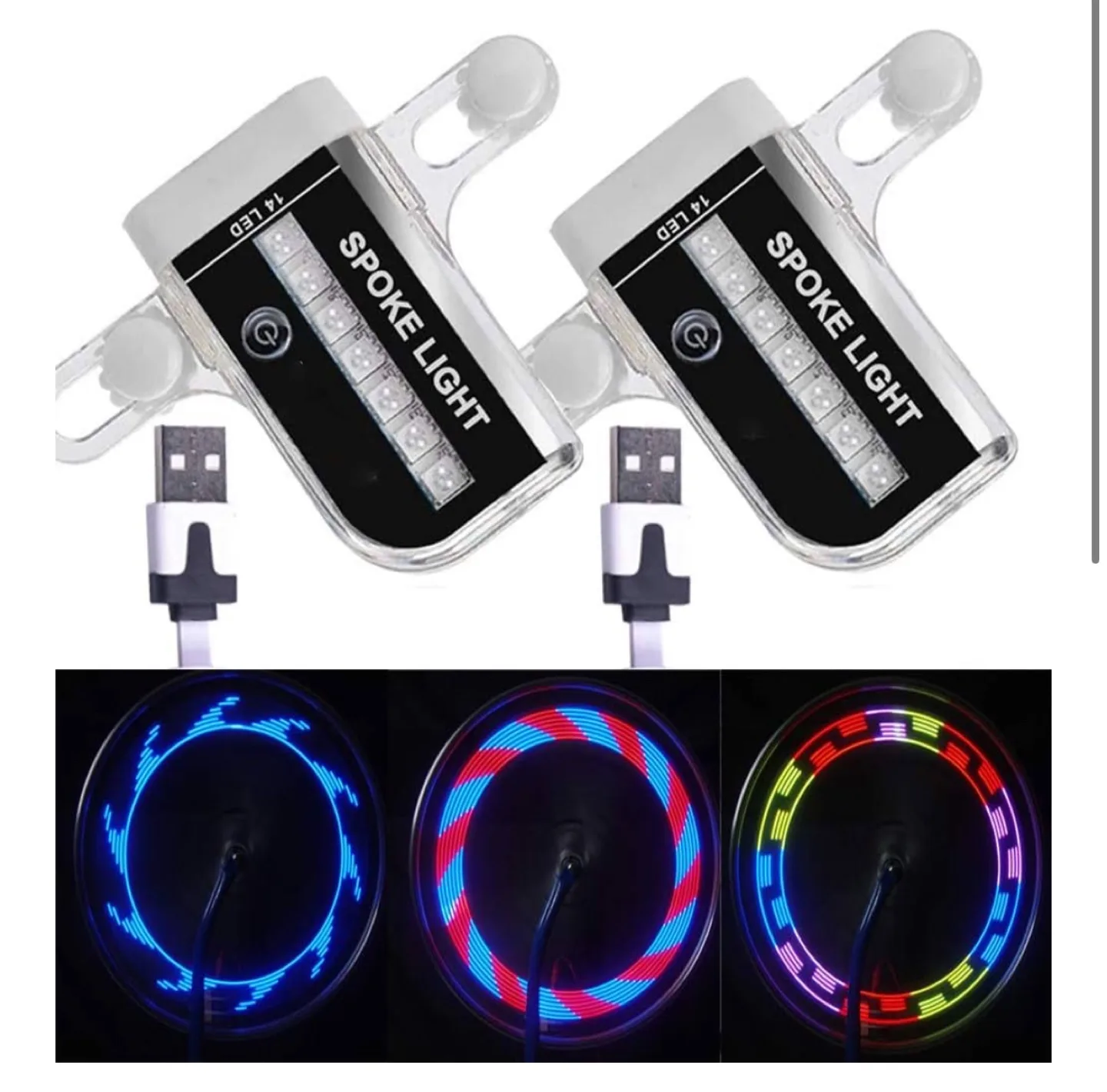 2 Tire Rechargeable LED Bike Wheel Lights thumbnail