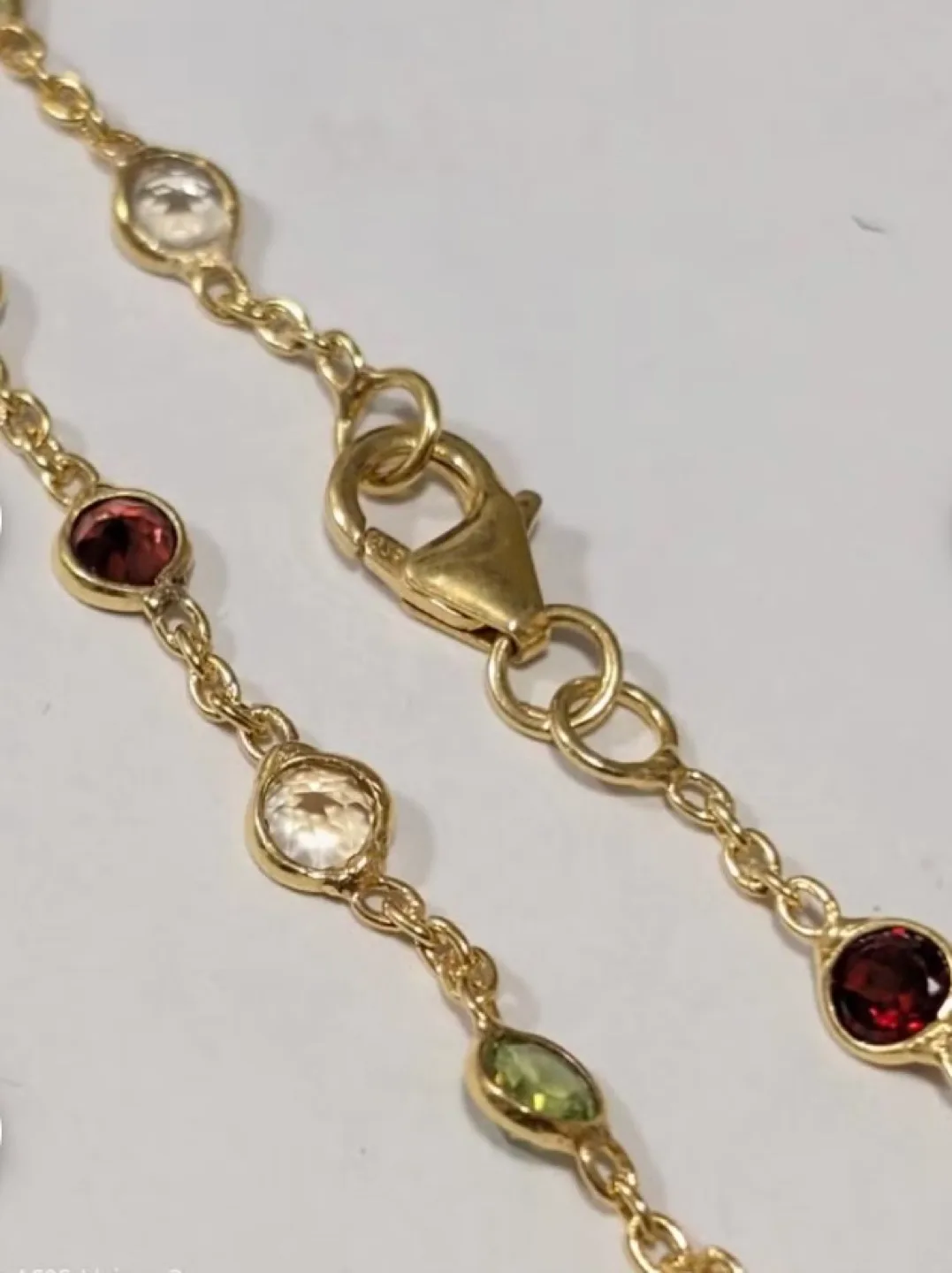 Silver Multi-Colour Gemstone Necklace 16" image indicator(4)