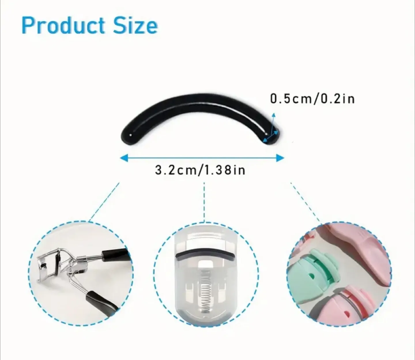 Eyelash Curler Refill Pads - Black- 3 pcs image indicator(2)