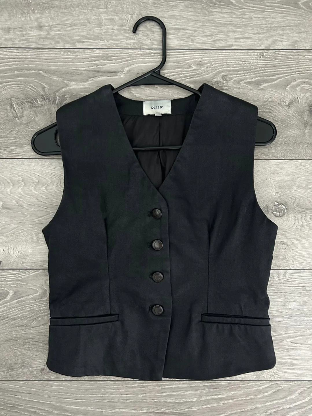 DL1961 Black Coated Cotton Vest thumbnail