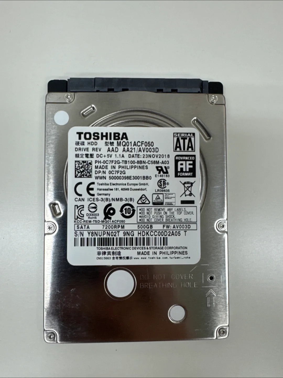 Toshiba 2.5” 500GB HDD thumbnail