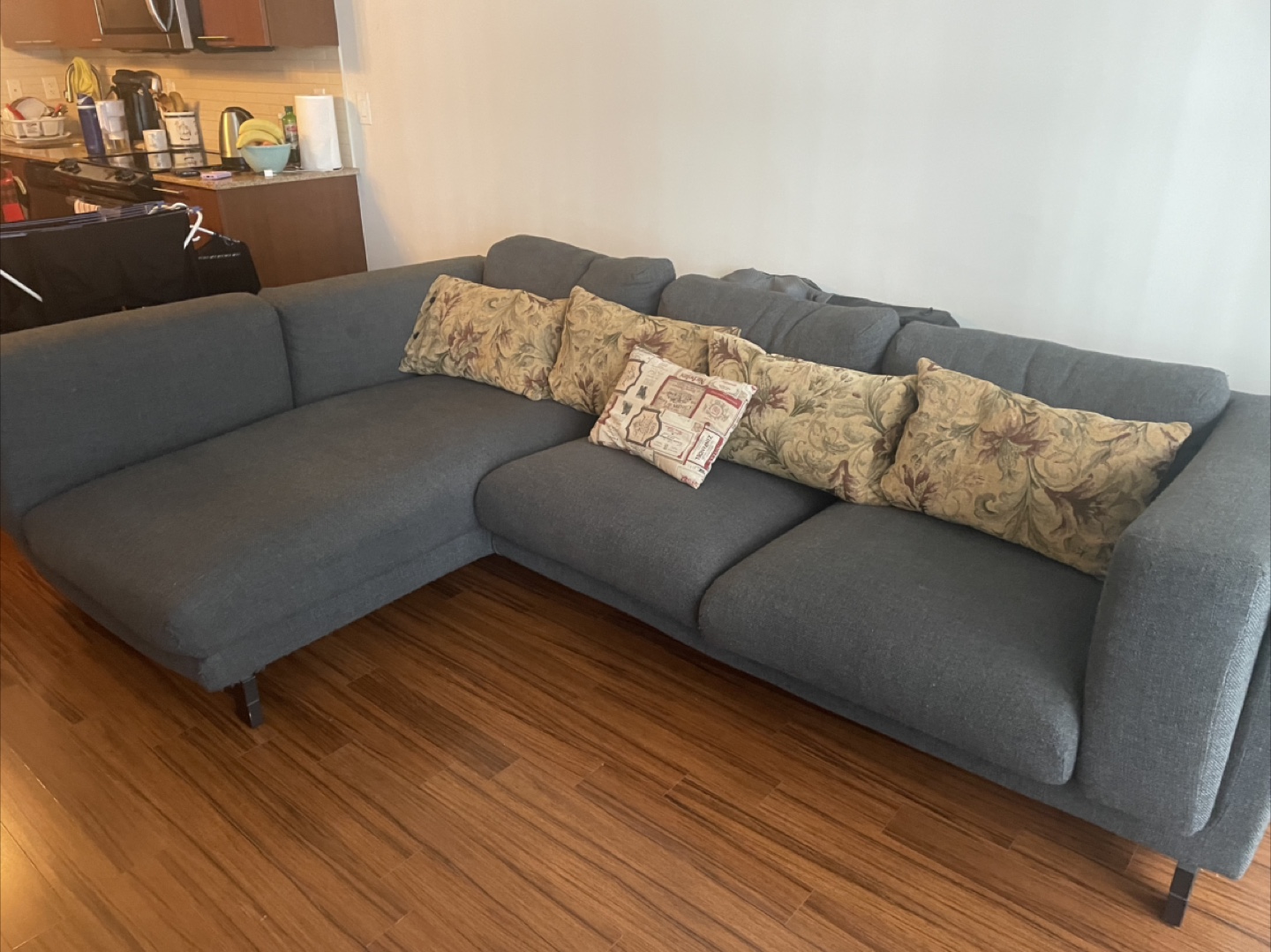 MOVING SALE- IKEA Grey Sectional Sofa with chaise - photo 3